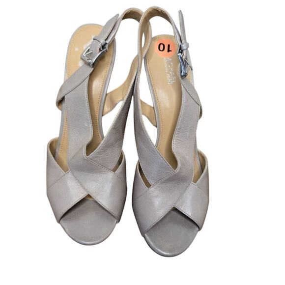 Michael Kors Becky Grey Strappy Stiletto in Pearl Size 10 - Picture 1 of 7